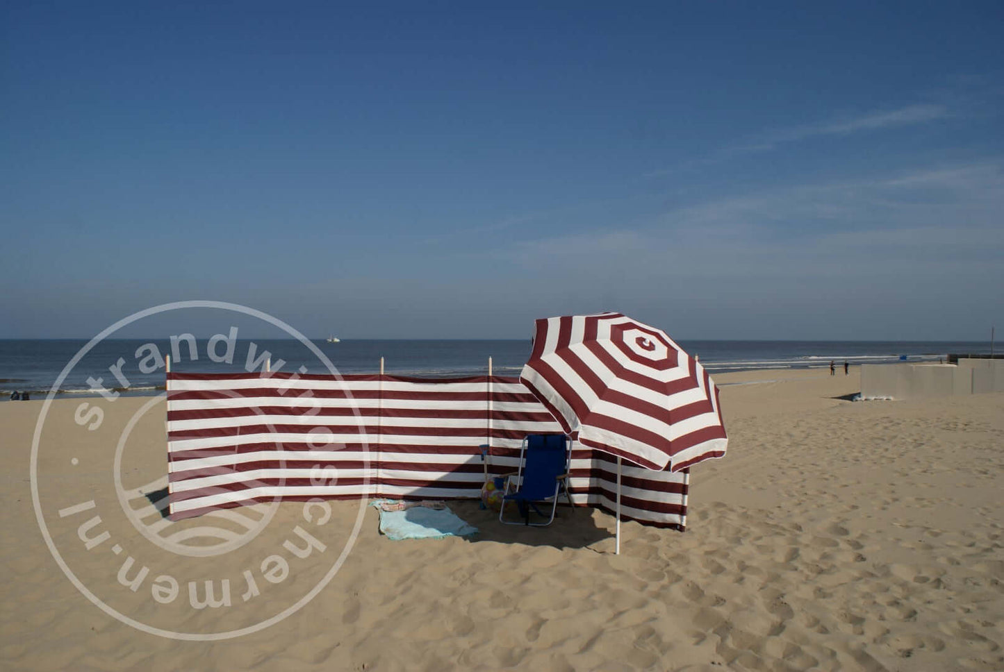 Bordeaux-Rood/Wit Dralon Windscherm