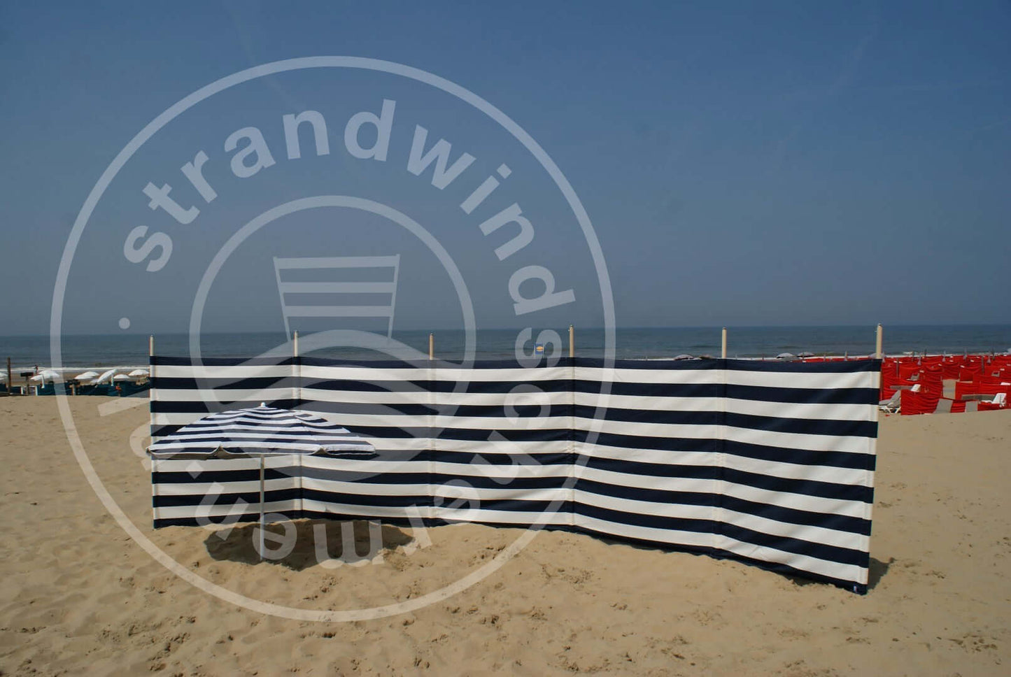 fabric-6m-Navy-Blue/White Dralon Windbreaker-Cloth
