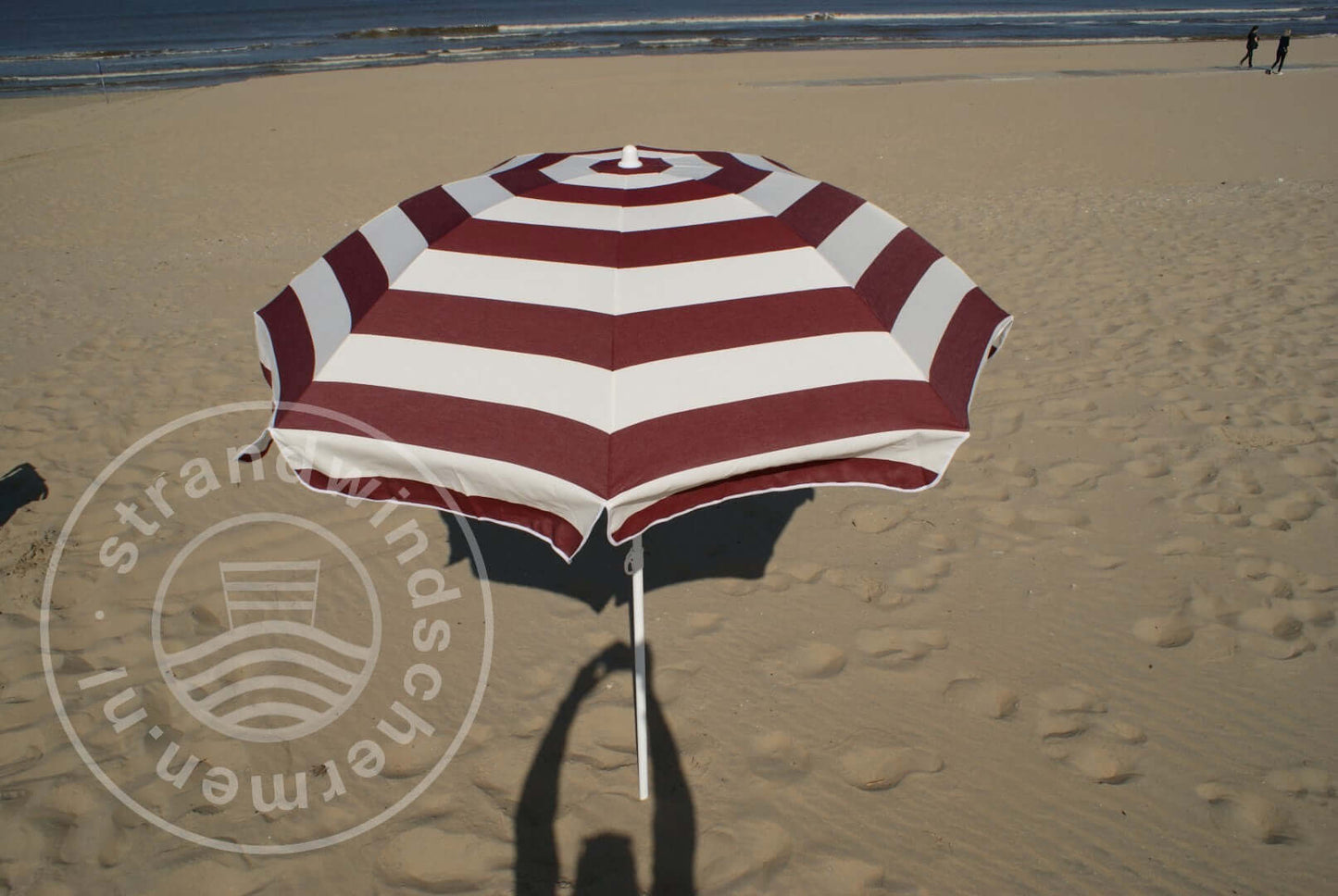 Bordeaux-Rood/Wit Dralon Windscherm