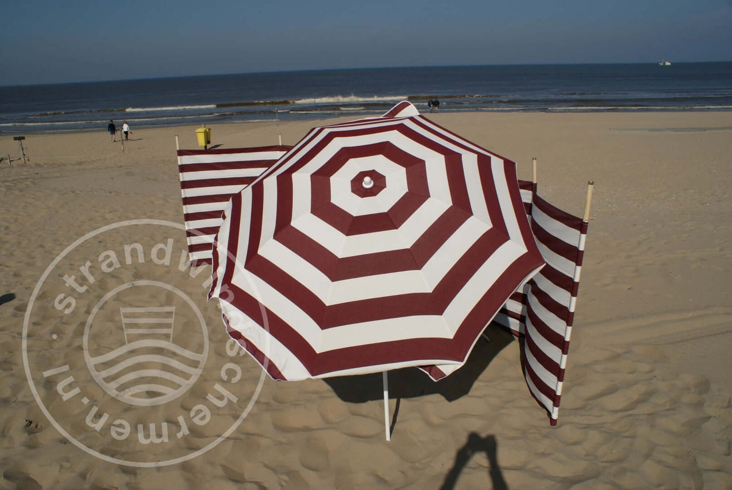 Bordeaux-Rood/Wit Dralon Windscherm