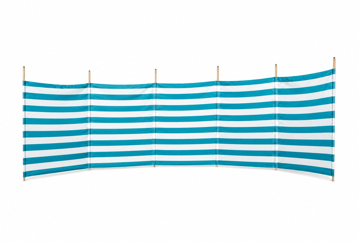 Doek-6m- Donker Turquoise/Wit Dralon Windscherm-Doek