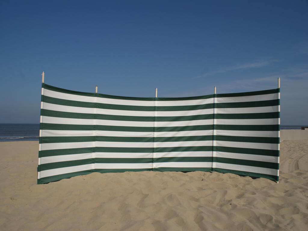 5 m grün/weißer Dralon- Windschutz – 5 m