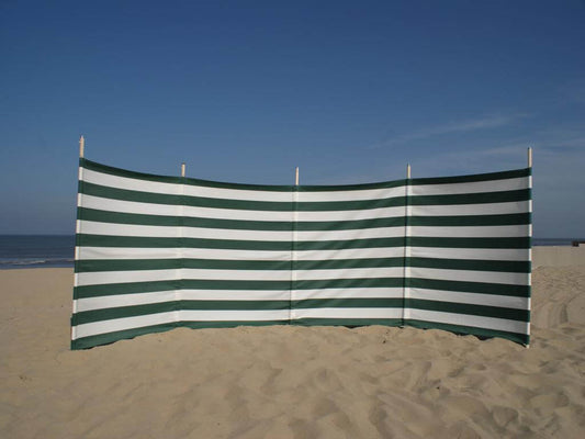 5m Groen/Wit Dralon Windscherm - 5m