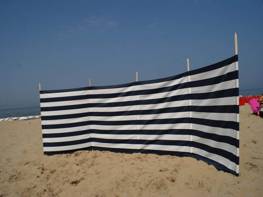 5 m Marineblau/weiße Dralon- Windschutz – 5 m