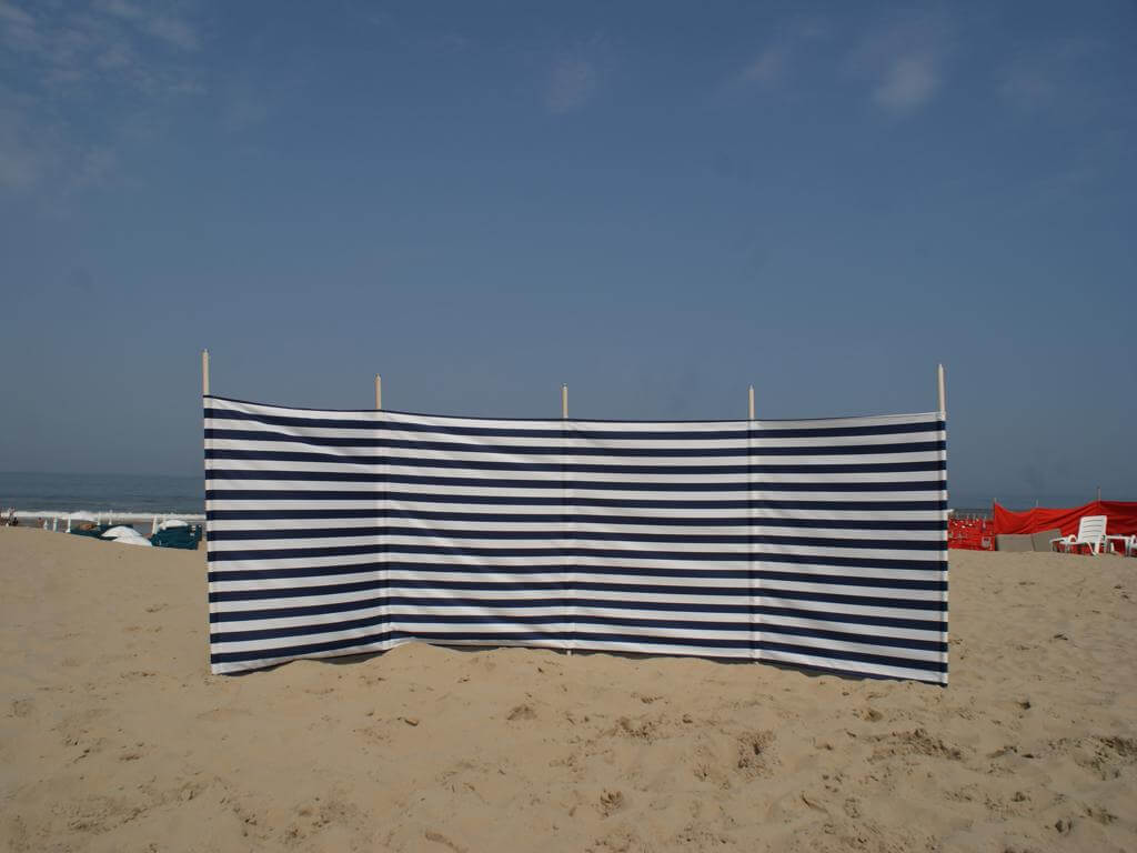 5m Blauw/Wit Polyester Windscherm - 5m