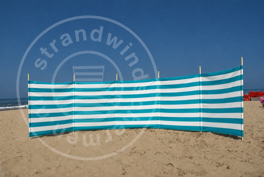 6m Turquoise/Wit Dralon Windscherm - 6m