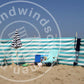 6m Turquoise/Wit Dralon Windscherm - 6m