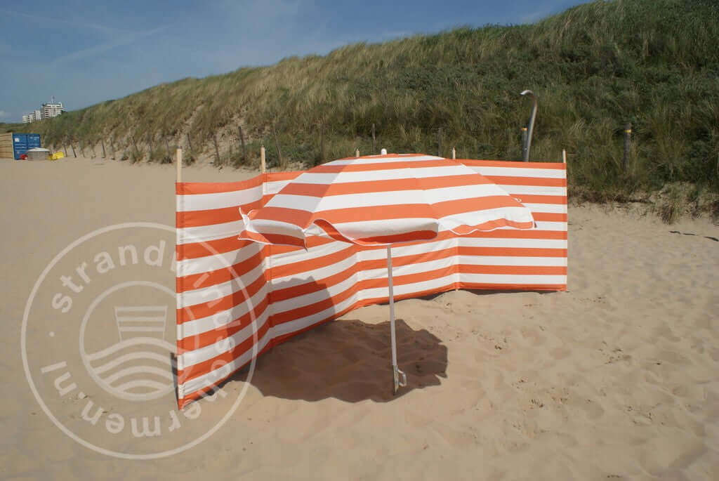 5 m orange/weiße Dralon- Windschutz – 5 m