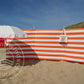 Tuch-4m-Orange/Weißes Dralon-Windschutztuch