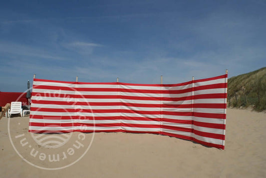 7 m rot/weiße Dralon- Windschutz – 7 m