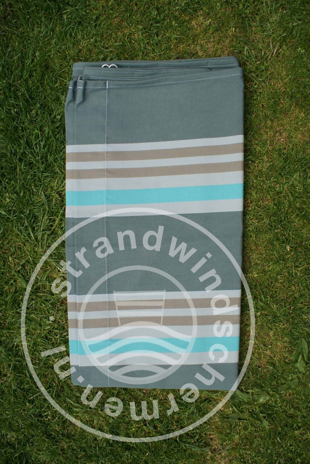 fabric-5m-Grey/Taupe/Turquoise Dralon Windbreaker-Cloth