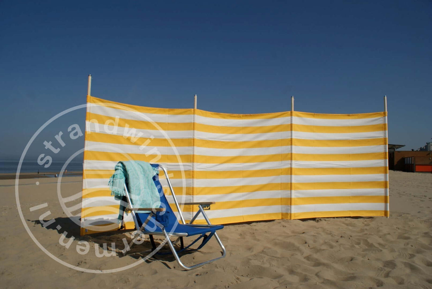 4 m gelb/weißer Dralon- Windschutz – 4 m