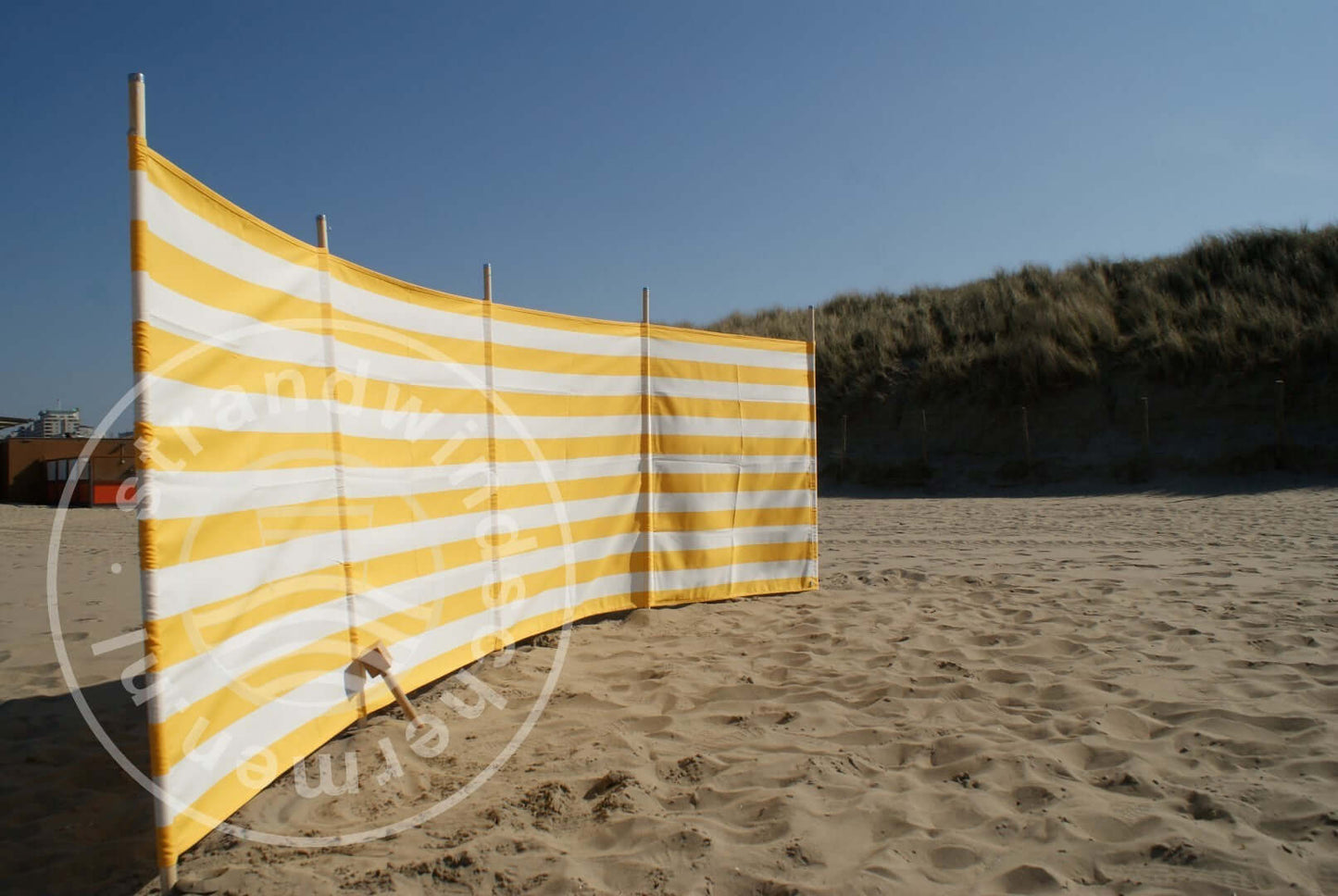 5 m gelb/weißer Dralon Windschutz – 5 m