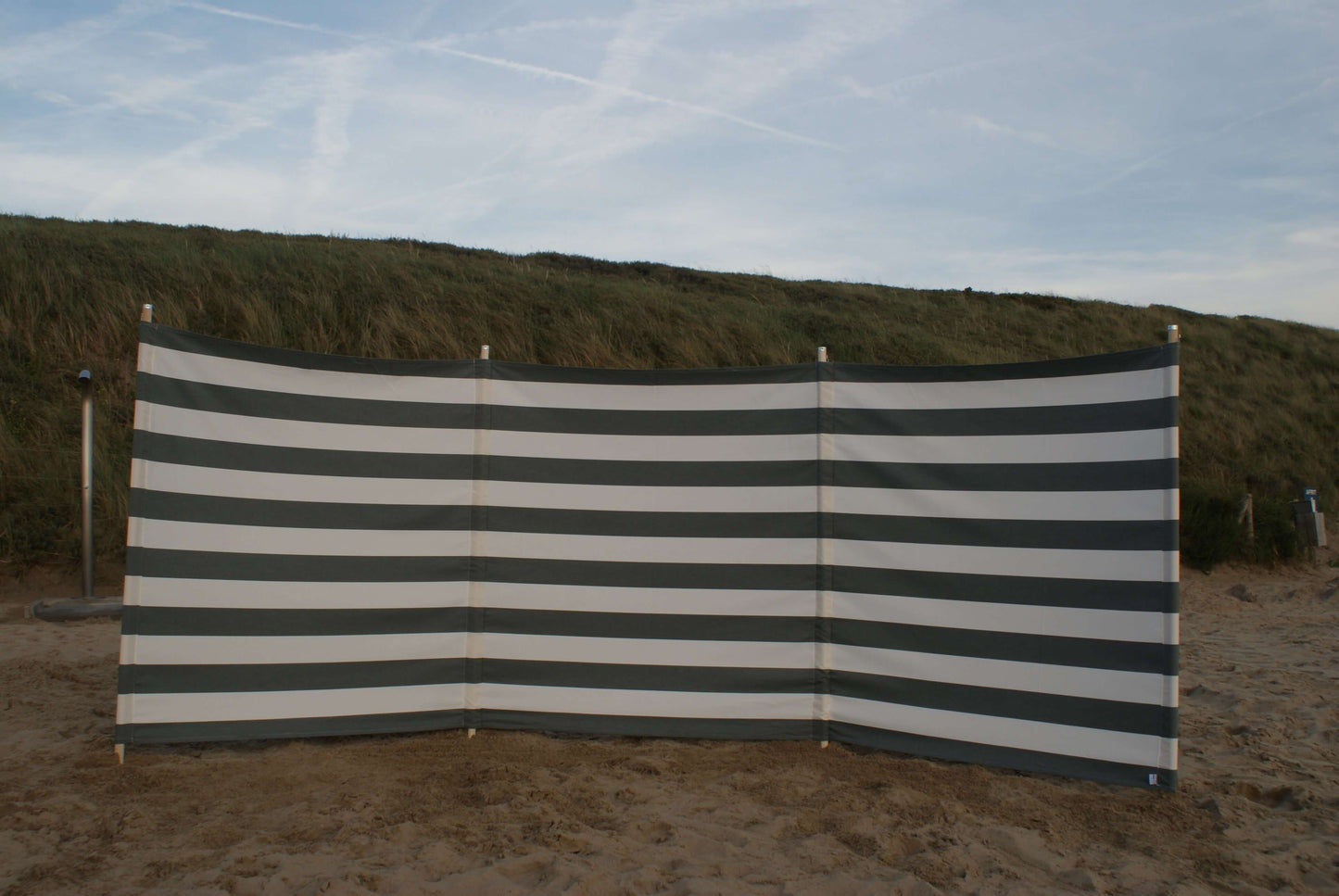 4 m Grauer (mit grüner Tönung)/weißer Dralon- Windschutz – 4 m