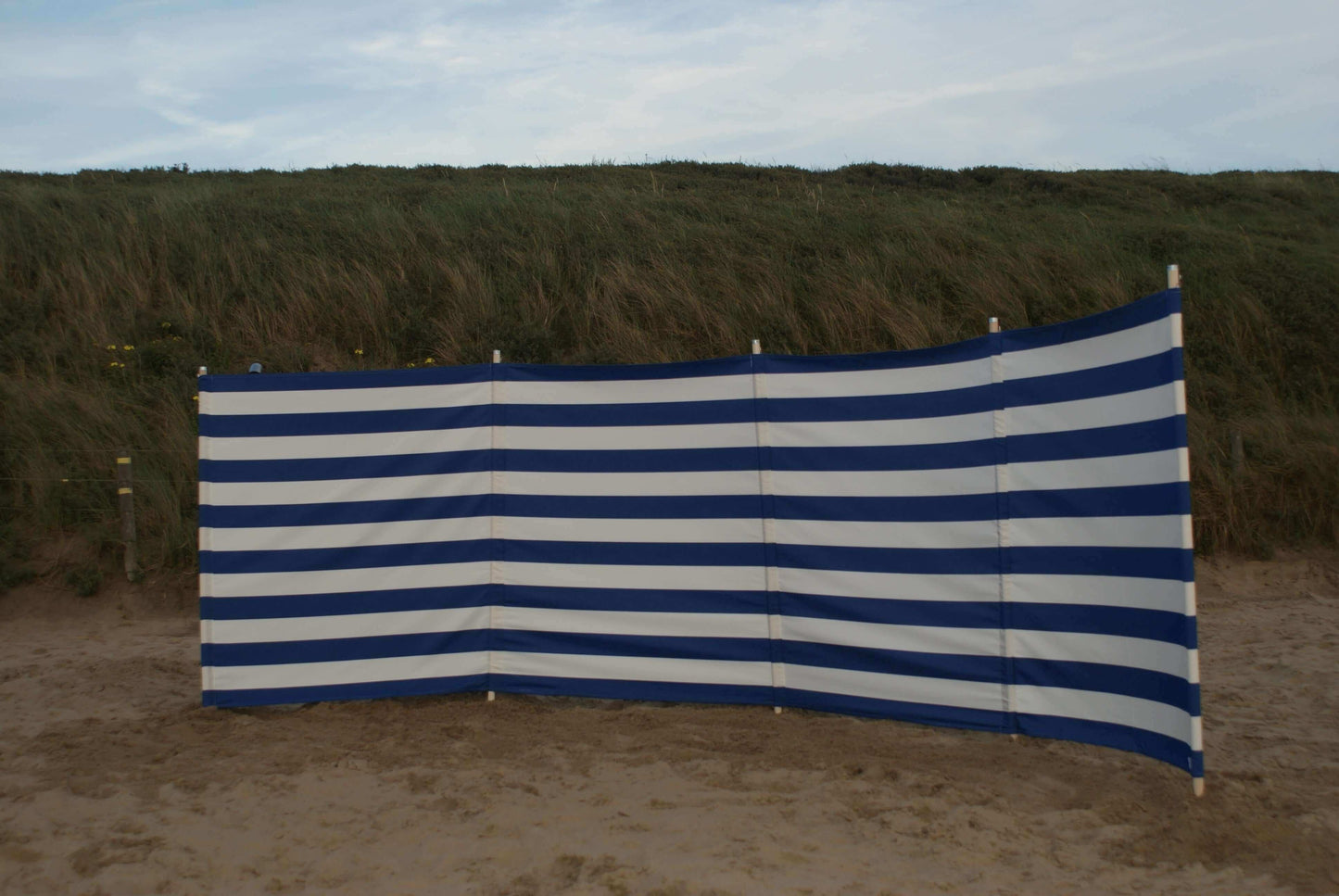 5 m kobaltblau/weiße Dralon- Windschutz – 5 m