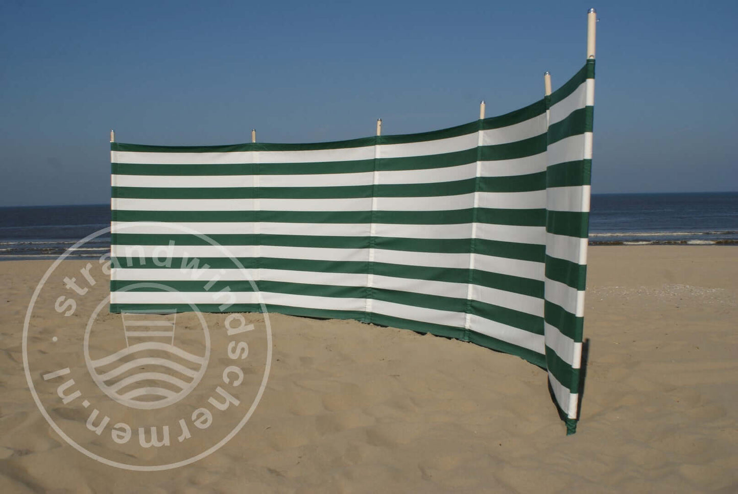 6 m grün/weißer Dralon Windschutz – 6 m