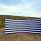 4 m kobaltblau/weiße Dralon- Windschutz – 4 m