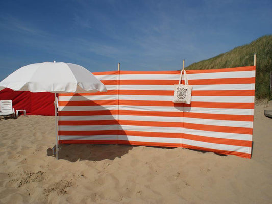 4 m orange/weiße Dralon- Windschutz – 4 m