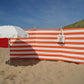 4 m orange/weißer Dralon Windschutz – 4 m